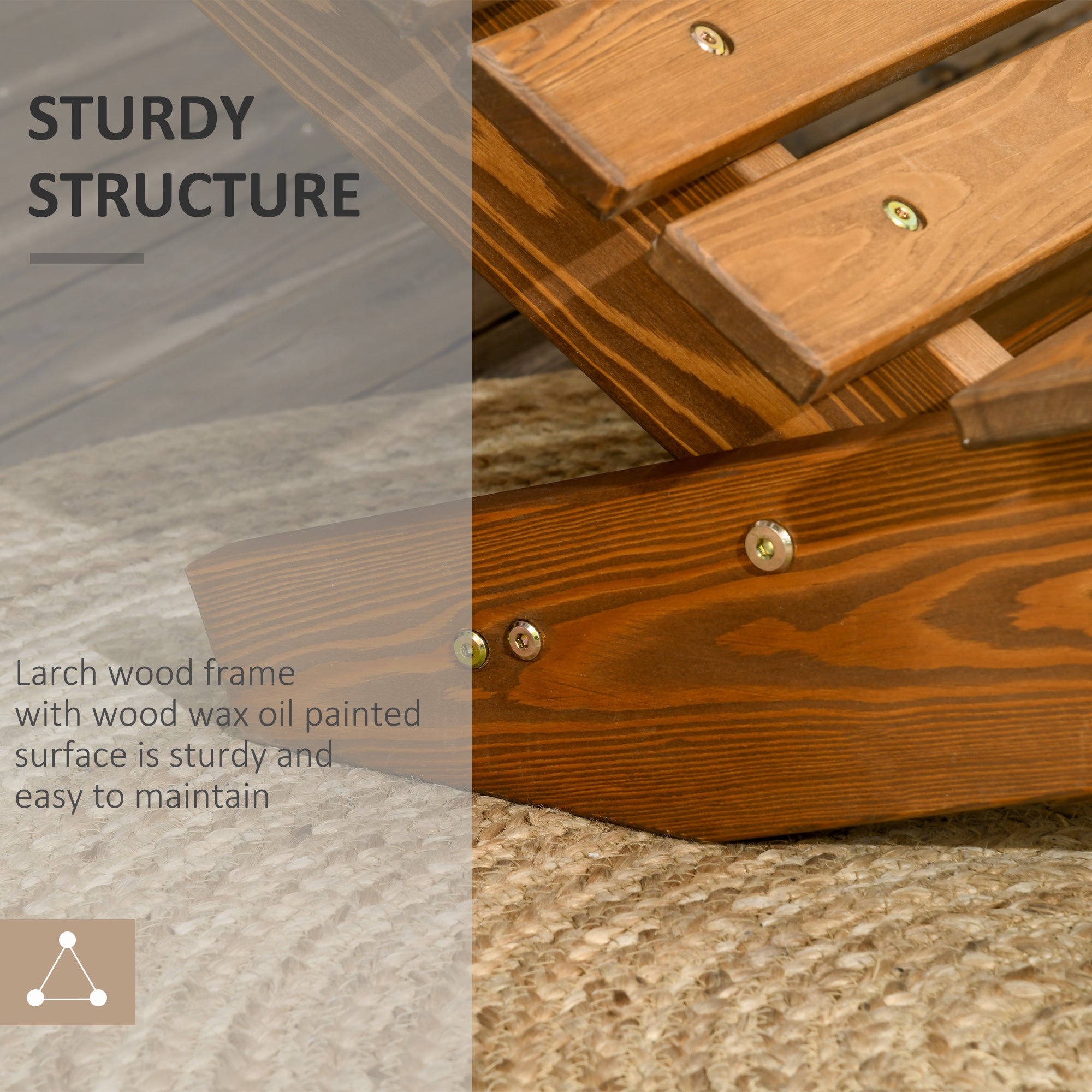 Outsunny Wooden Outdoor Lounge Chair, Curved Design Sun Lounger, Patio Lounge Chair for Garden, Backyard, Teak