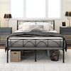 HOMCOM Full Bed Frame, Metal Platform Bed Frame with Headboard and Footboard, Steel Slat Support, Underbed Storage, No Box Spring Needed, Easy Assembly, Black