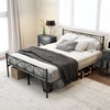 HOMCOM Full Bed Frame, Metal Platform Bed Frame with Headboard and Footboard, Steel Slat Support, Underbed Storage, No Box Spring Needed, Easy Assembly, Black
