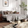 HOMCOM Full Bed Frame, Metal Platform Bed Frame with Headboard and Footboard, Steel Slat Support, Underbed Storage, No Box Spring Needed, Easy Assembly, Black