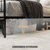 HOMCOM Full Bed Frame, Metal Platform Bed Frame with Headboard and Footboard, Steel Slat Support, Underbed Storage, No Box Spring Needed, Easy Assembly, Black