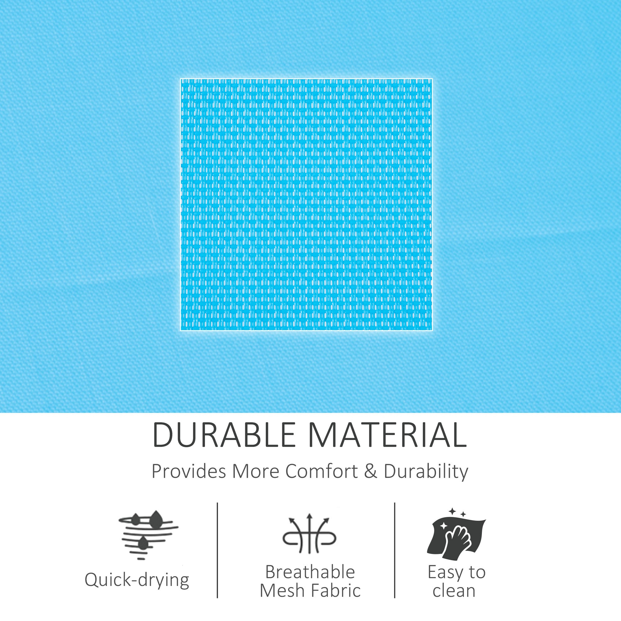 Outsunny Patio Rocking Chair with Mesh Fabric, Outdoor Rocking Sling Sun Lounger with Removable Headrest and Side Pocket for Garden, Deck, Lawn, Dark Blue