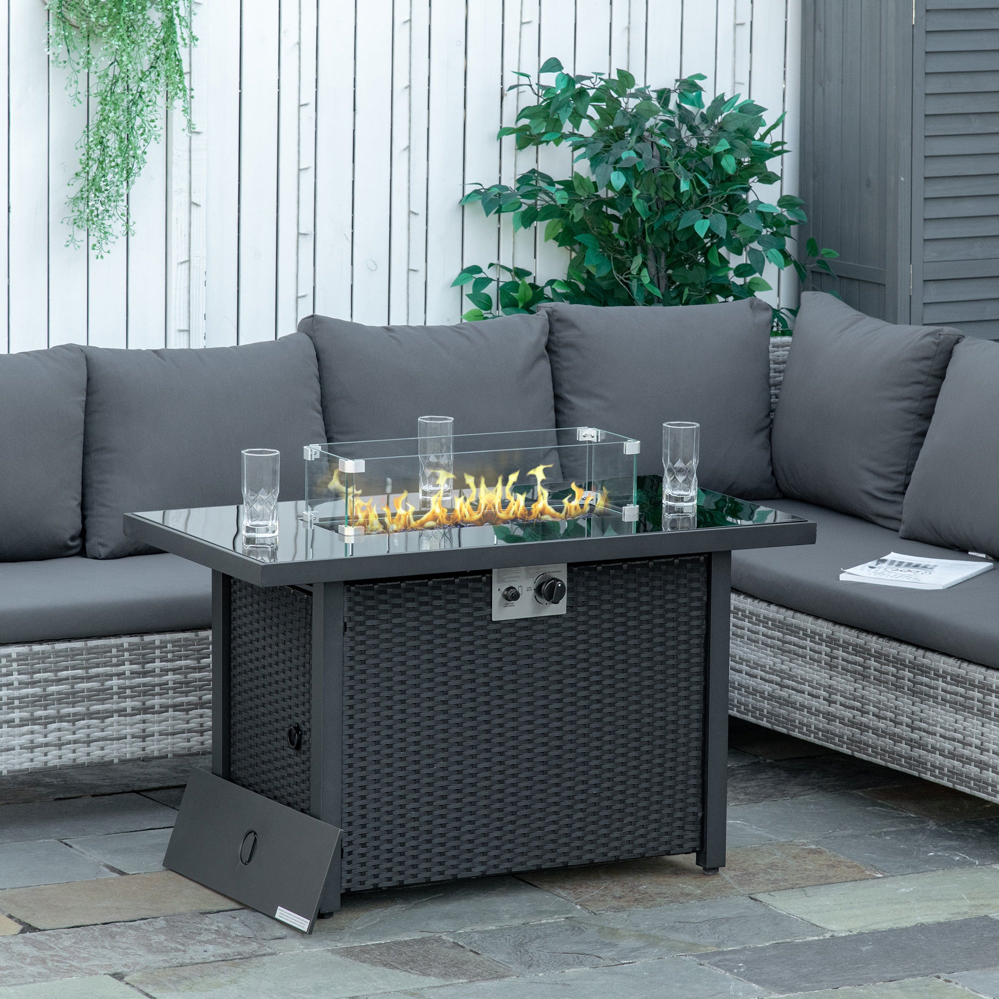 Outsunny Propane Fire Pit Table 43