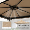Outsunny 9.8' x 9.8' Gazebo Replacement Canopy, Gazebo Top Cover with Double Vented Roof for Garden Patio Outdoor TOP ONLY, Khaki