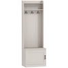 HOMCOM Coat Rack with Shoe Storage Bench, Rustic 3-in-1 Hall Tree with 2-tier Entryway Bench, Shelves and Hanging Hooks for Hallway, Mudroom, White Wood Grain
