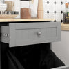 HOMCOM Tilt Out Trash Cabinet, Hidden Garbage Bin Cabinet with Drawer and Solid Wood Countertop, Free Standing Kitchen Trash Can Holder, Grey
