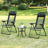 Outsunny Set of 4 Portable Folding Recliner Outdoor Patio Chaise Lounge Chair with Adjustable Backrest, Black