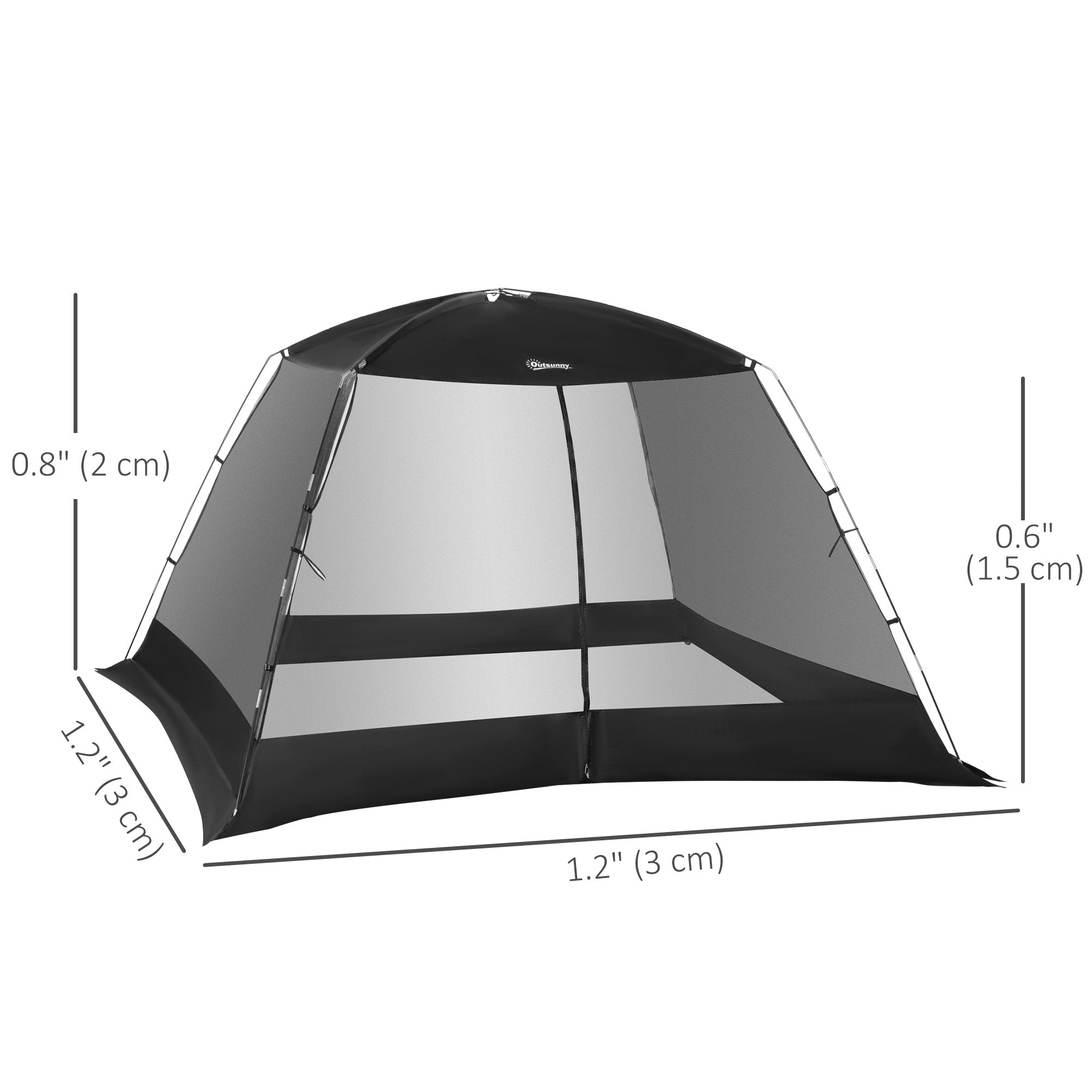 Outsunny 10 x 10 ft Screen Tent, Outdoor Screen House Camping Gazebo with Instant Setup, Canopy Tent with Portable Carry Bag  & Ground Stakes, Fits 4-6 People, Black