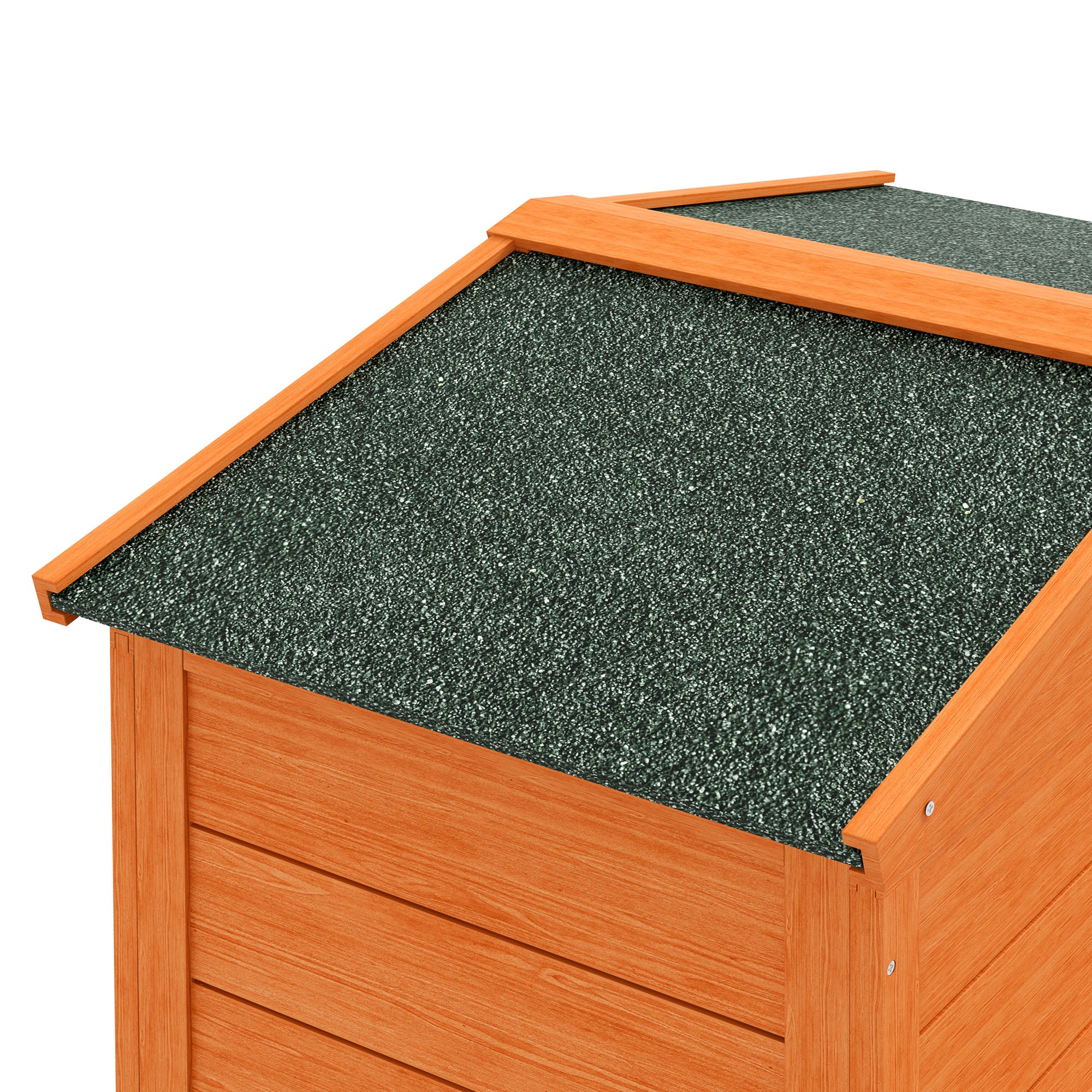 PawHut Rabbit Hutch Outdoor, 2 Tier Guinea Pig Cage with Run, Ramp, No-Leak Tray, Asphalt Roof, 150 x 45 x 85cm