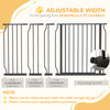 PawHut 30"- 57" Extra Wide Dog Gate with Door, Double Locking System, Easy Install Pet Gate for Stairs, Hallways, and Doorways, Black