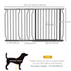 PawHut 30"- 57" Extra Wide Dog Gate with Door, Double Locking System, Easy Install Pet Gate for Stairs, Hallways, and Doorways, Black