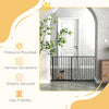 PawHut 30"- 57" Extra Wide Dog Gate with Door, Double Locking System, Easy Install Pet Gate for Stairs, Hallways, and Doorways, Black