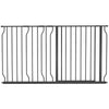 PawHut 30"- 57" Extra Wide Dog Gate with Door, Double Locking System, Easy Install Pet Gate for Stairs, Hallways, and Doorways, Black
