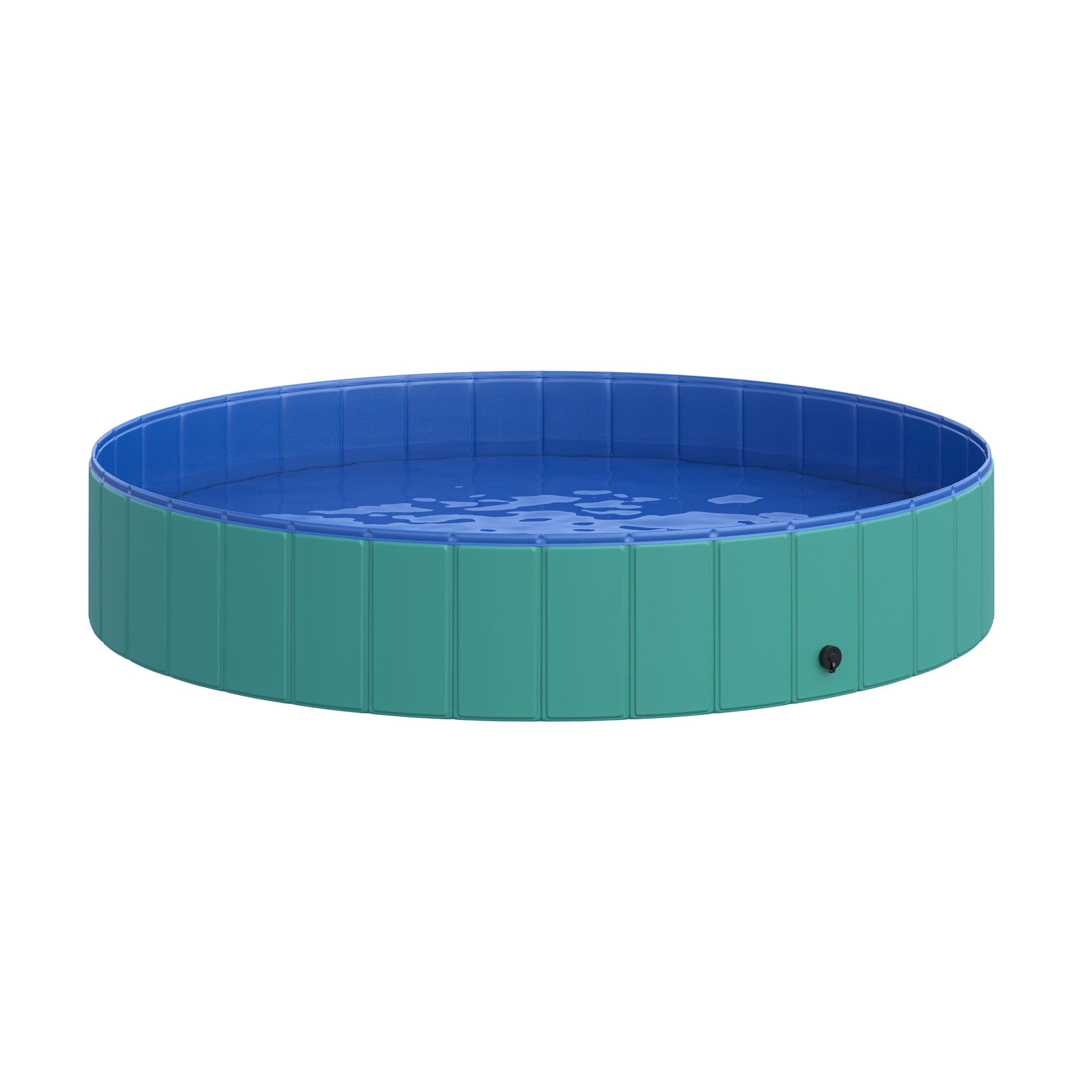 PawHut Φ63" Folding Dog Pool for Large dogs,  Portable Pet Kiddie Swimming Pool, Outdoor/Indoor Puppy Bath Tub with Nonslip Bottom for Dogs & Cats, Green