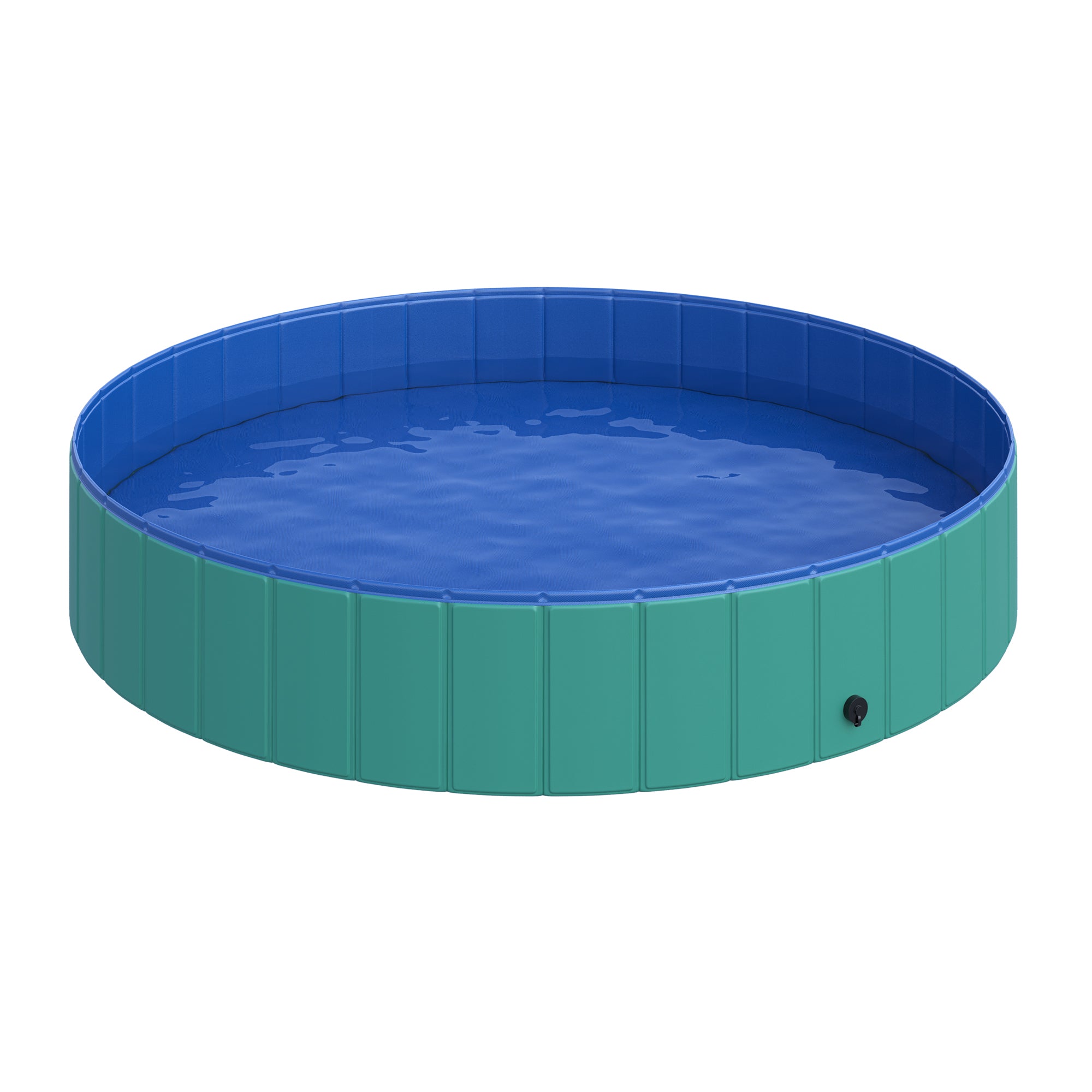 PawHut Φ63" Folding Dog Pool for Large dogs,  Portable Pet Kiddie Swimming Pool, Outdoor/Indoor Puppy Bath Tub with Nonslip Bottom for Dogs & Cats, Green