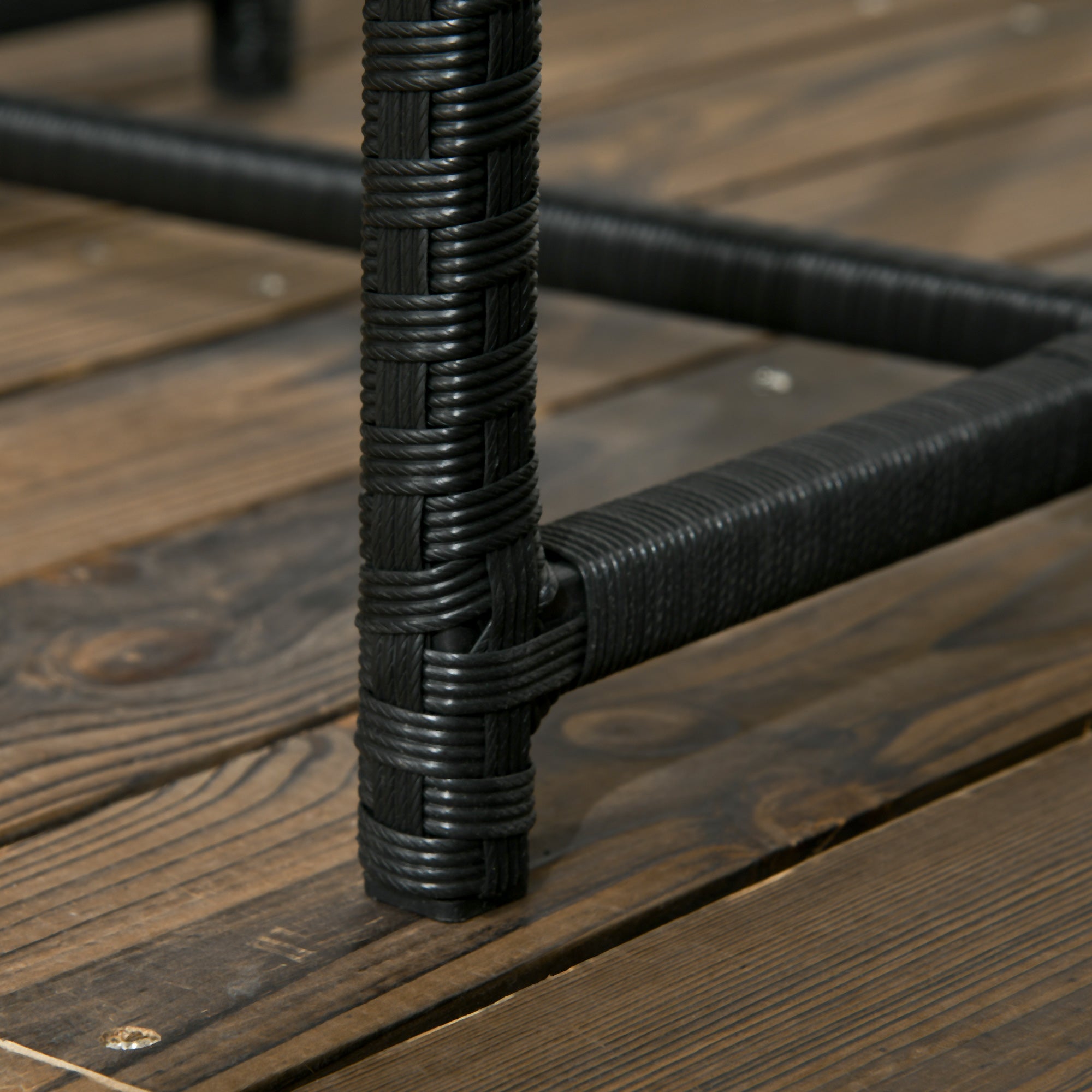 Outsunny 3 Pieces Rocking Bistro Set, Outdoor Wicker Patio Furniture with Glass Coffee Table and Outside Rocking Chairs for Porch, Conversation Sets with Thick Cushions, Red