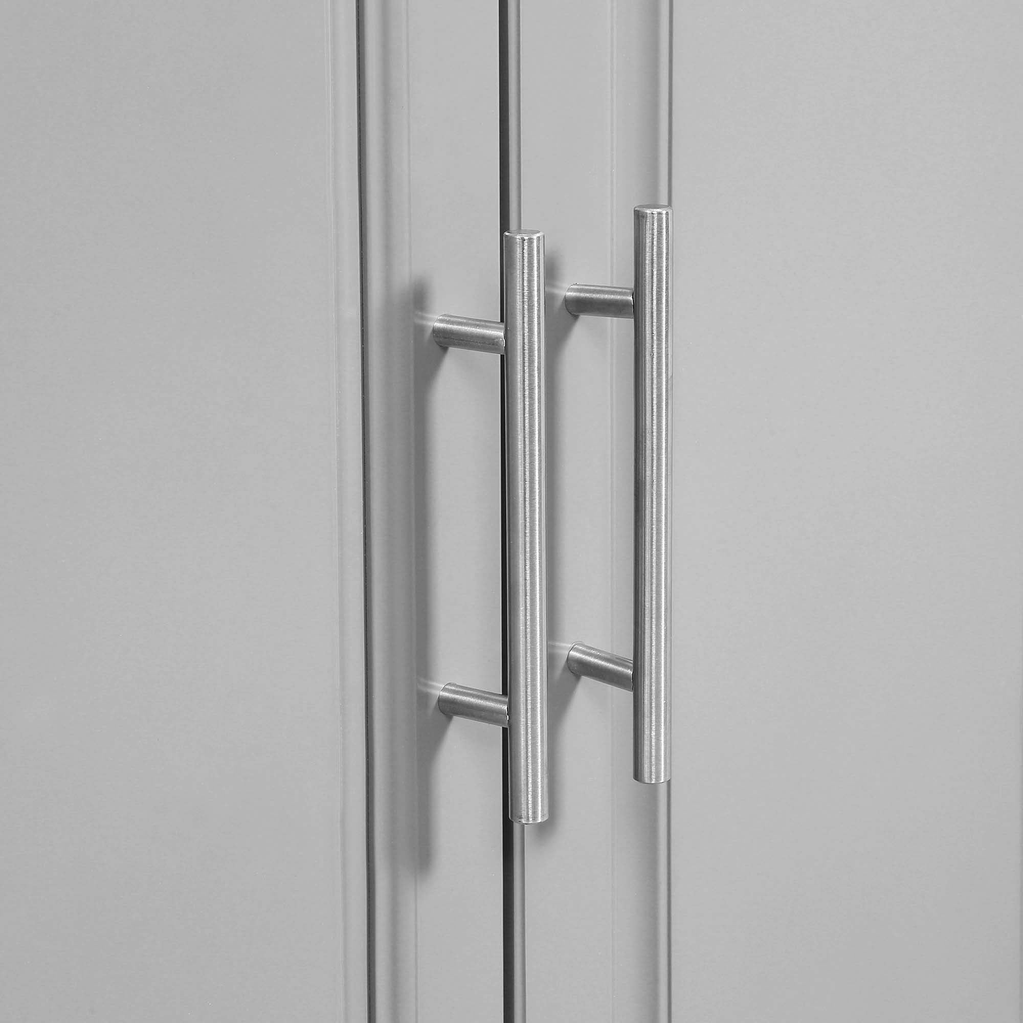 HOMCOM Kitchen Island with Storage, Rolling Kitchen Cart on Wheels with Stainless Steel Top, 2 Drawers, 2 Cabinets, Spice Rack, Knife and Towel Rack, Grey