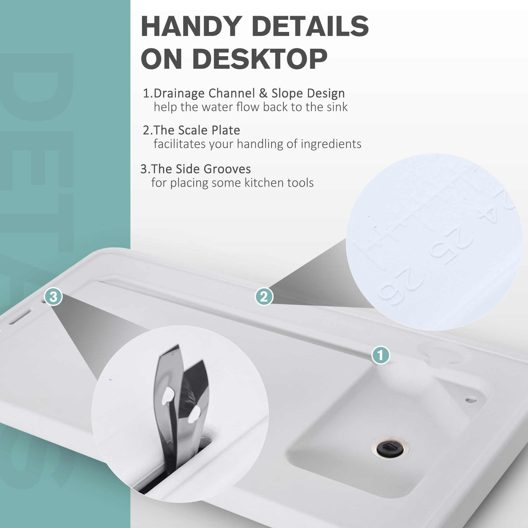 Outsunny Folding Table Fish Table Cleaning Wash Table with Sink, Faucet and Spray Cleaner for BBQ Camping Picnic Garden 45"x23"x37" White