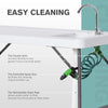 Outsunny Folding Table Fish Table Cleaning Wash Table with Sink, Faucet and Spray Cleaner for BBQ Camping Picnic Garden 45"x23"x37" White