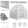 Outsunny 6' x 8' x 6.5' Polycarbonate Greenhouse, Walk-in Green House with Adjustable Roof Vent, Galvanized Base, Sliding Door and Rain Gutter for Outdoor, Garden, Backyard, Clear