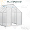 Outsunny 6' x 8' x 6.5' Polycarbonate Greenhouse, Walk-in Green House with Adjustable Roof Vent, Galvanized Base, Sliding Door and Rain Gutter for Outdoor, Garden, Backyard, Clear