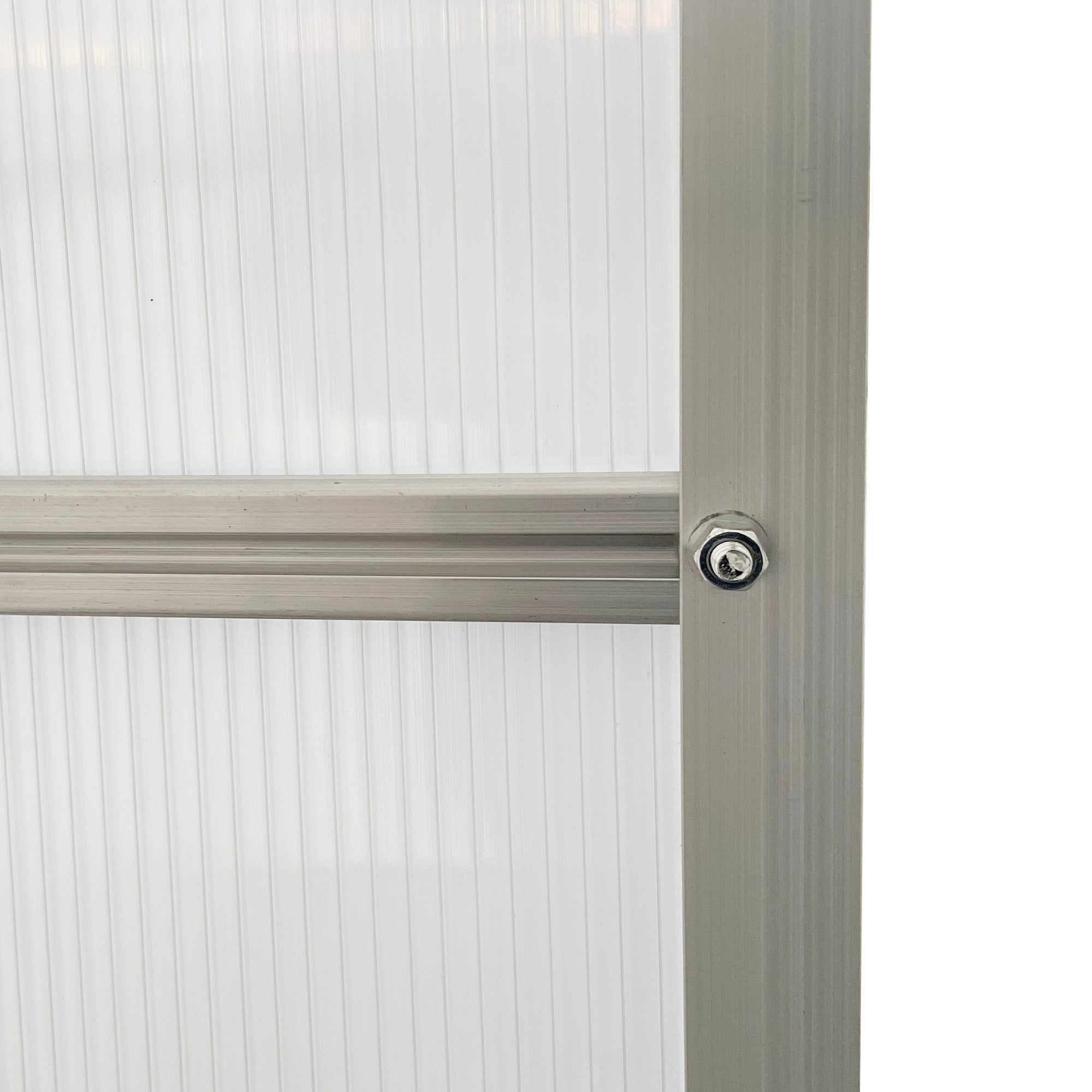 Outsunny 6' x 8' x 6.5' Polycarbonate Greenhouse, Walk-in Green House with Adjustable Roof Vent, Galvanized Base, Sliding Door and Rain Gutter for Outdoor, Garden, Backyard, Clear