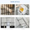 PawHut 36" Bird Cage for Finches, Canaries Budgies, Parrot Cage with Accessories, Handle, Black