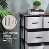 HOMCOM Dresser for Bedroom with 8 Drawers, 3-Tier Fabric Chest of Drawers, Tall Dresser Storage Tower with Steel Frame and Wooden Top for Closets, Nursery Room, Grey