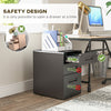 Vinsetto 3 Drawer Vertical Filing Cabinet with Lock and Wheels, Under Desk Mobile File Cabinet for Legal, A4, Letter Size, Steel Frame for Home Office, Black