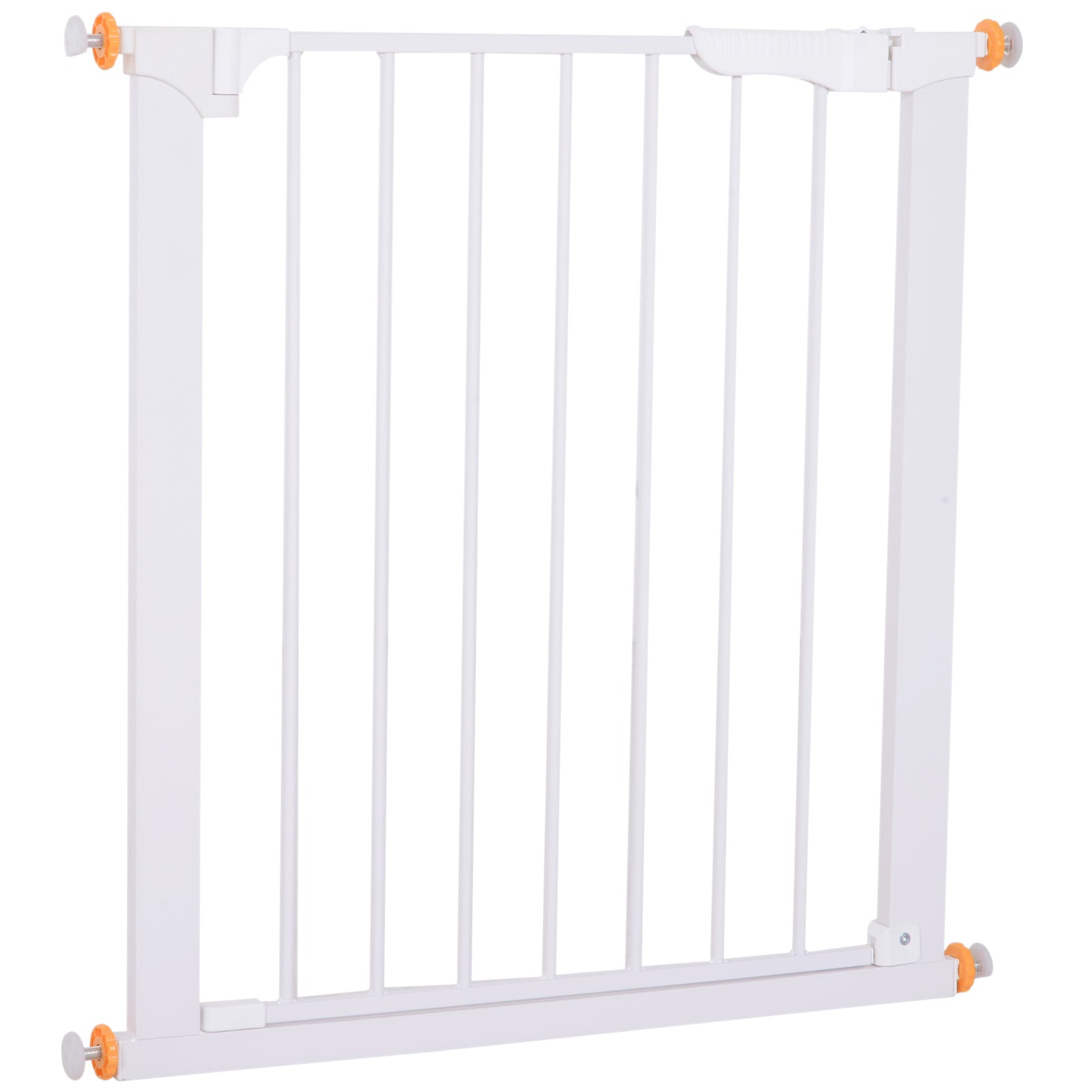 PawHut Stair Gate, Pressure Fit Safety Dog Gate Easy Close Pet Barrier for Doorway, 73-80 cm, White