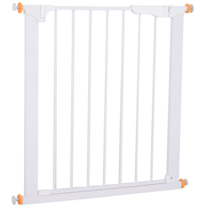 PawHut Stair Gate, Pressure Fit Safety Dog Gate Easy Close Pet Barrier for Doorway, 73-80 cm, White