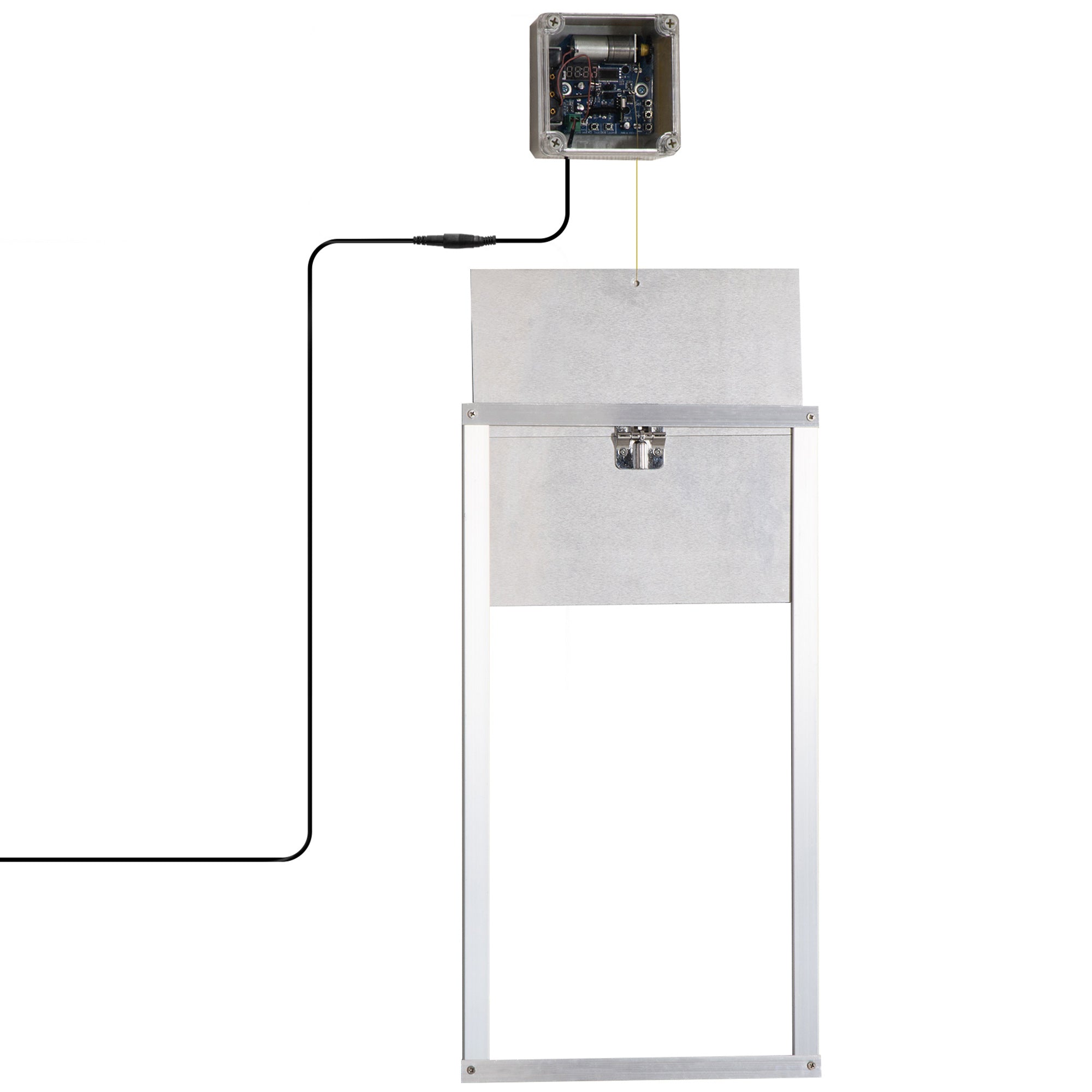 PawHut Automatic Chicken Coop Door Opener with Timer & Light Sensor, Aluminum Weatherproof Chicken Door with 6V DC Power Supply and Remote Controls, Silver