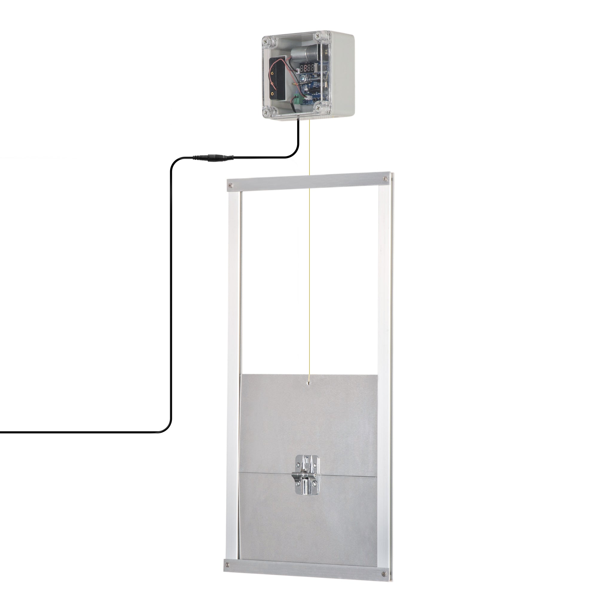 PawHut Automatic Chicken Coop Door Opener with Timer & Light Sensor, Aluminum Weatherproof Chicken Door with 6V DC Power Supply and Remote Controls, Silver