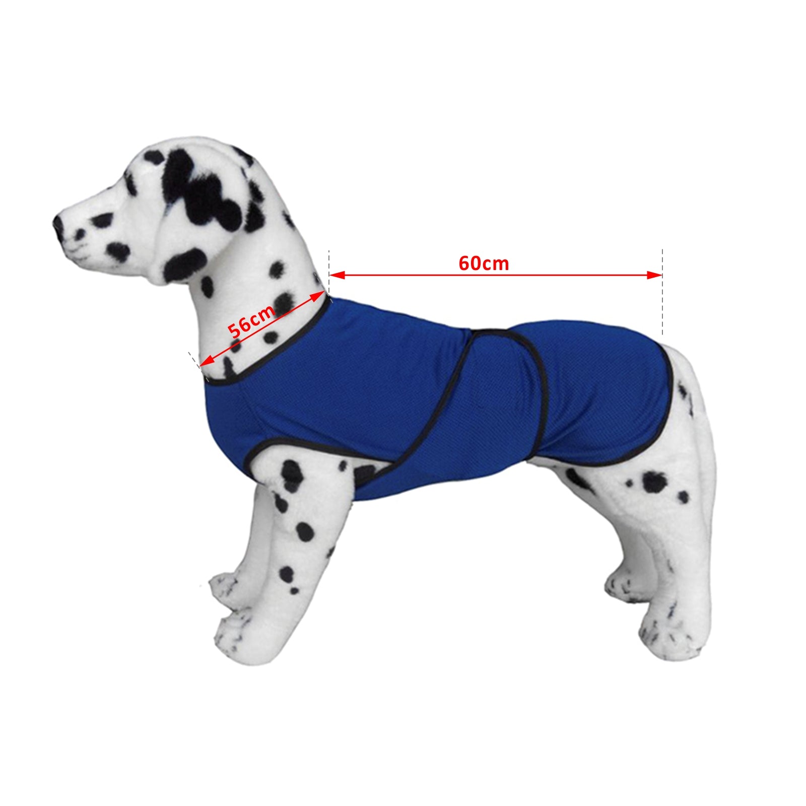 Pawhut Dog Pet Summer Cooling Cool Coat Vest Jacket Cooler Breathable Anti-bacterial Dark Blue , L , 60cm long