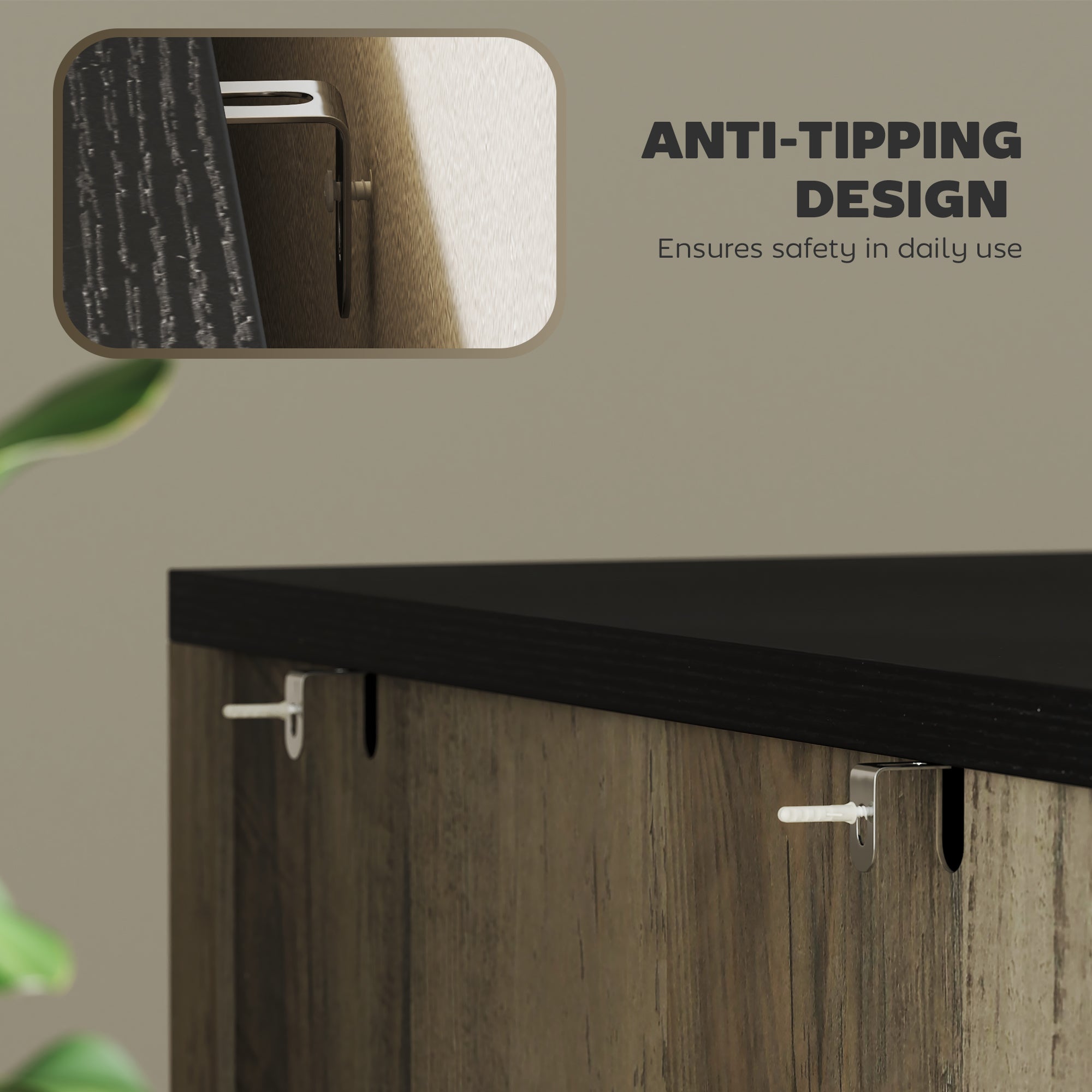 HOMCOM 3 Drawer File Cabinet, Farmhouse Lateral Filing Cabinet with Adjustable Hanging Bars for Letter, A4 and Legal Size, Printer Stand for Home Office, Grey Wash