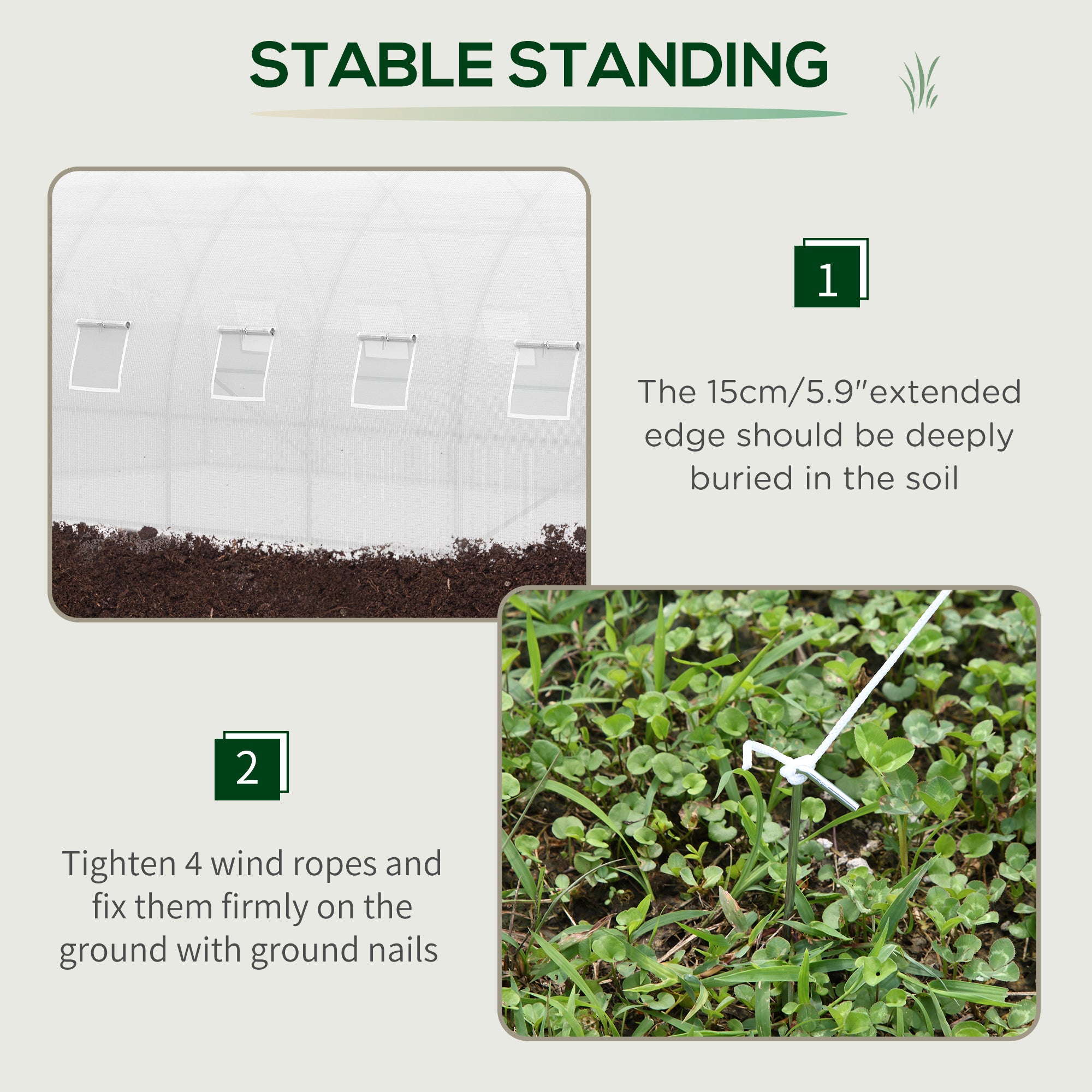 Outsunny 26' x 10' x 6.6' Large Walk in Tunnel Greenhouse Garden Plant Seed Green House Premium Steel Frame, White