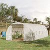 Outsunny 26' x 10' x 6.6' Large Walk in Tunnel Greenhouse Garden Plant Seed Green House Premium Steel Frame, White