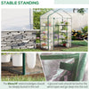 Outsunny 56" x 29" x 77" Portable Walk-in Greenhouse Garden Flower Plant Growing Warm House w/ 4 Tier Shelves and Roll Up Zippered Door, Transparent
