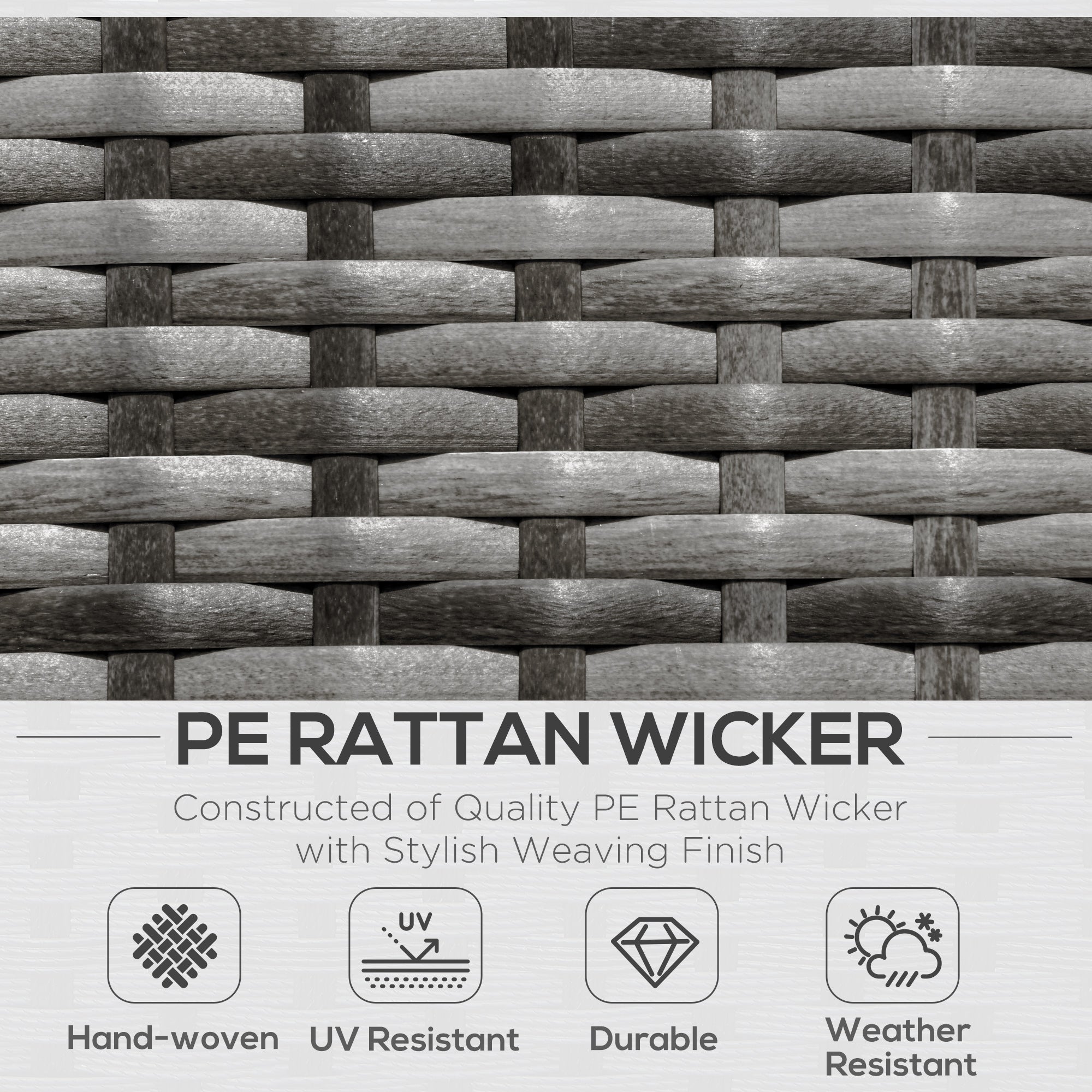 Outsunny 6 Pieces Outdoor PE Rattan Wicker Patio Furniture Sofa Set with Thick Cushions, Deluxe Garden Sectional Couch with Glass Top Table, Mixed Grey and Charcoal