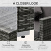 Outsunny 6 Pieces Outdoor PE Rattan Wicker Patio Furniture Sofa Set with Thick Cushions, Deluxe Garden Sectional Couch with Glass Top Table, Mixed Grey and Charcoal