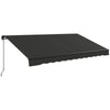 Outsunny 12' x 10' Retractable Awning, Patio Awning Sunshade Shelter with Manual Crank Handle, 280gsm UV Resistant Fabric and Aluminum Frame, for Balcony, Yard, Black