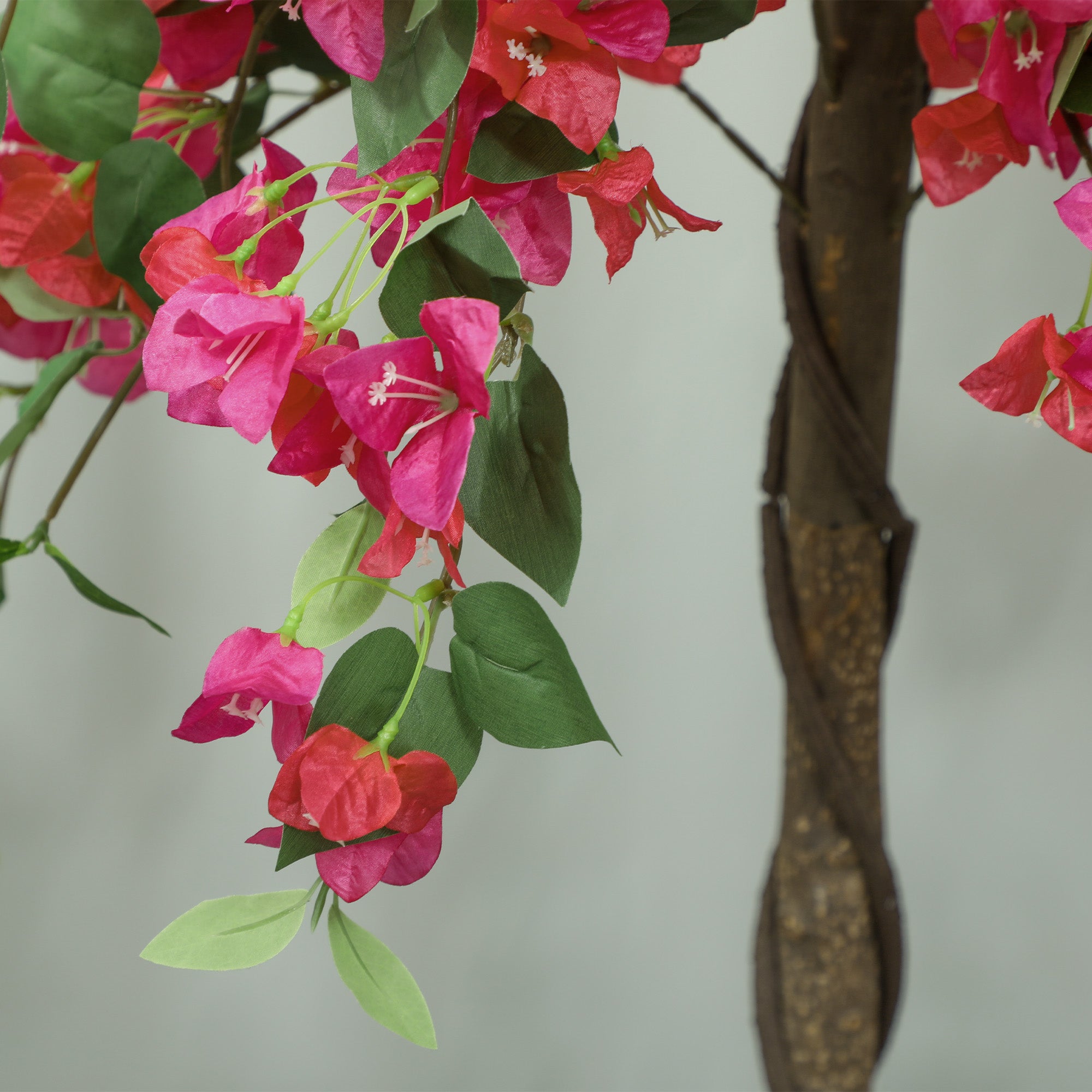 HOMCOM 5FT Artificial Murraya Tree with Natural Wood Trunk and Realistic Flowers, Faux Plants with Pots, Fake Trees for Indoor Home Decor Living Room Office, Set of 2