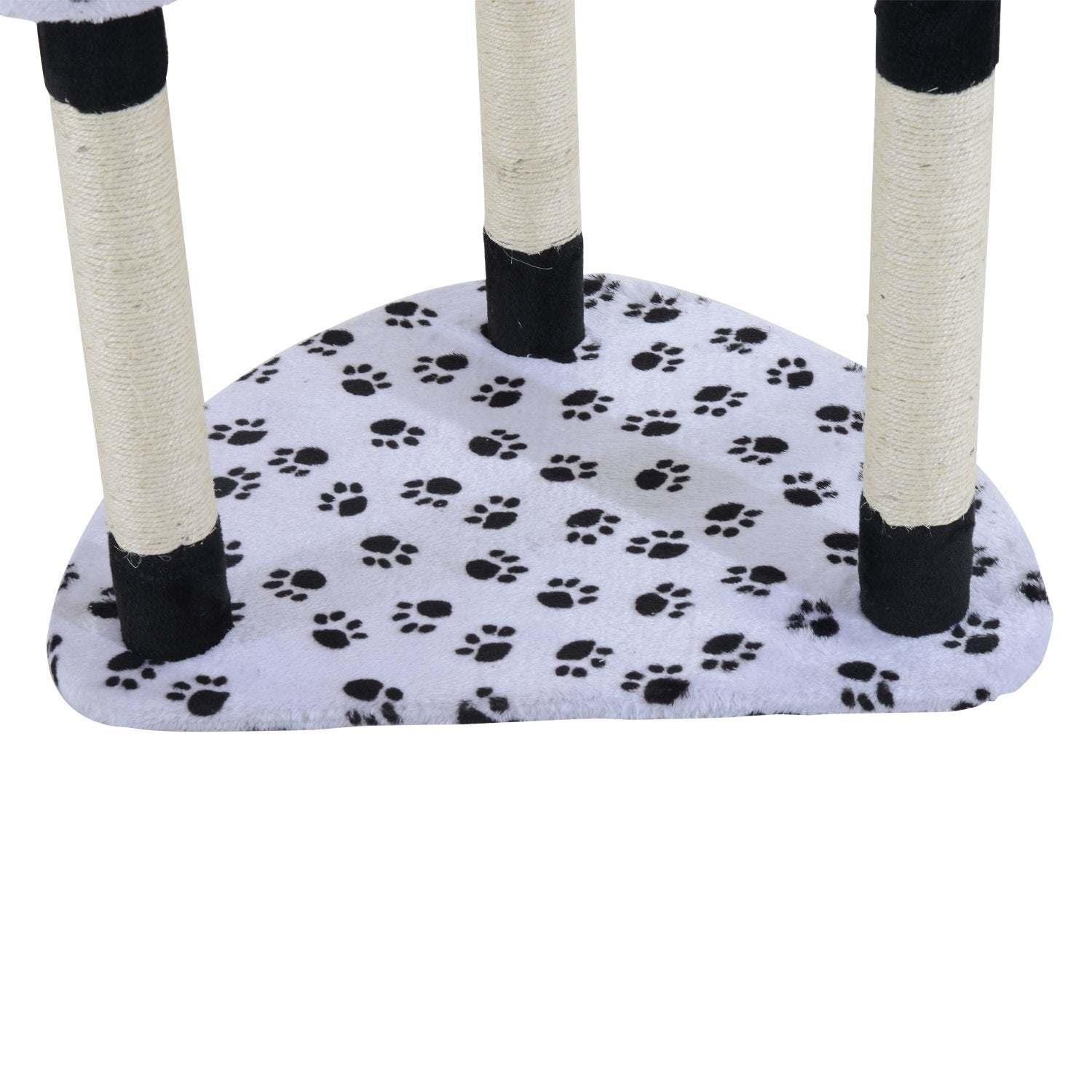 PawHut 60-inch Multilevel Cat Scratching Tree Condo Bed with Hammock