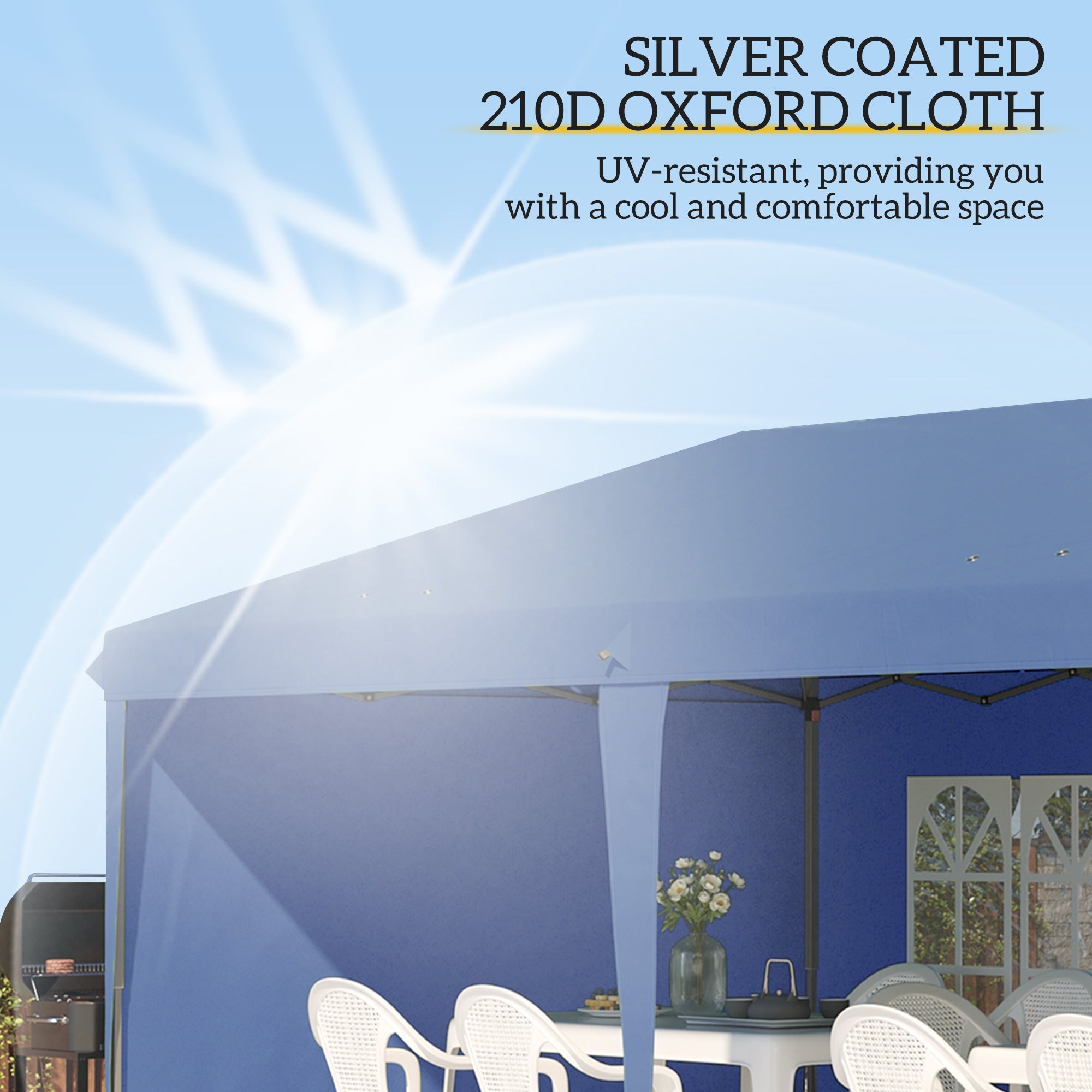 Outsunny 10' x 20' Outdoor Pop Up Canopy Tent Party Tent Instant Shelter W/ Carrying Bag, Blue
