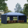 Outsunny 10' x 20' Outdoor Pop Up Canopy Tent Party Tent Instant Shelter W/ Carrying Bag, Blue