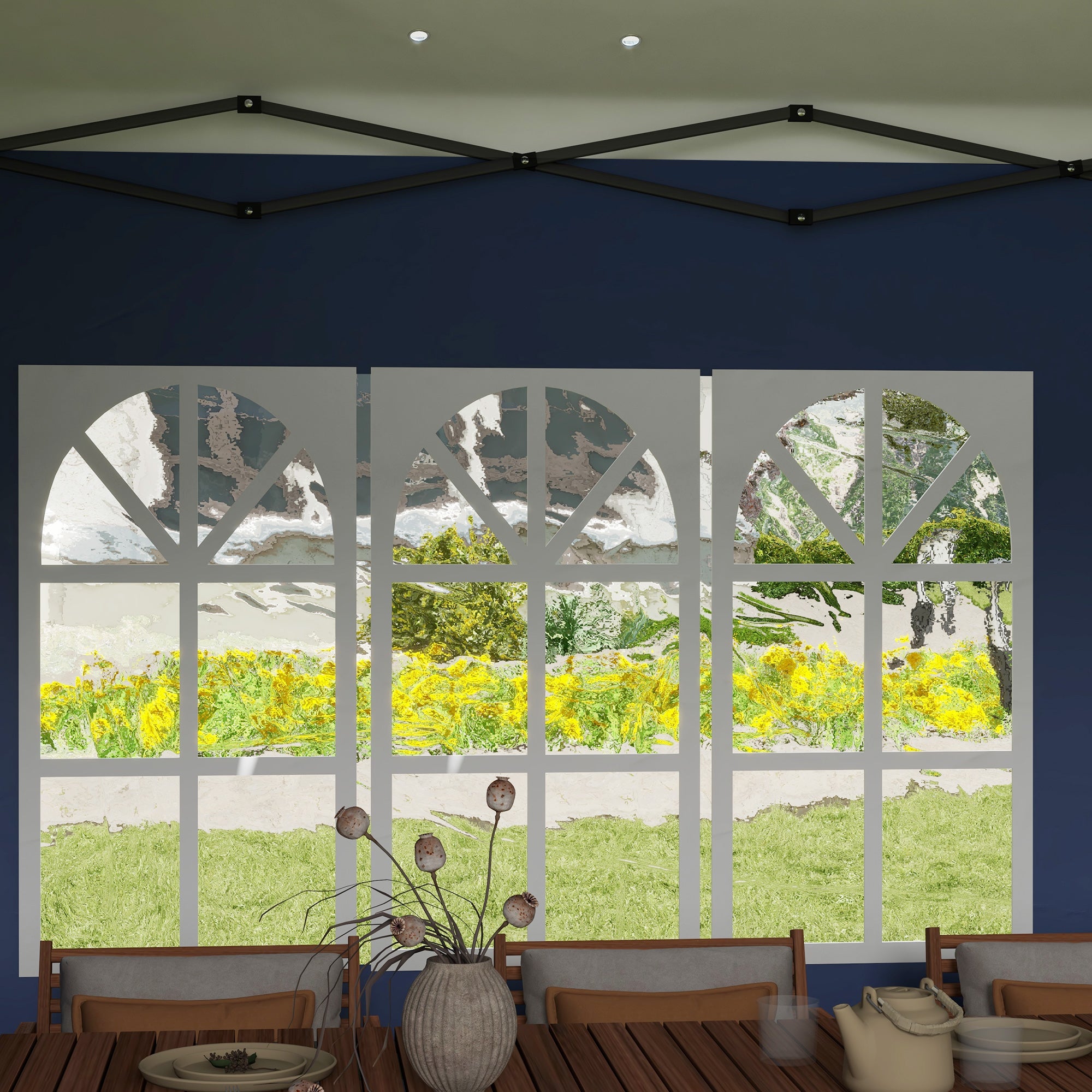 Outsunny 10' x 20' Outdoor Pop Up Canopy Tent Party Tent Instant Shelter W/ Carrying Bag, Blue