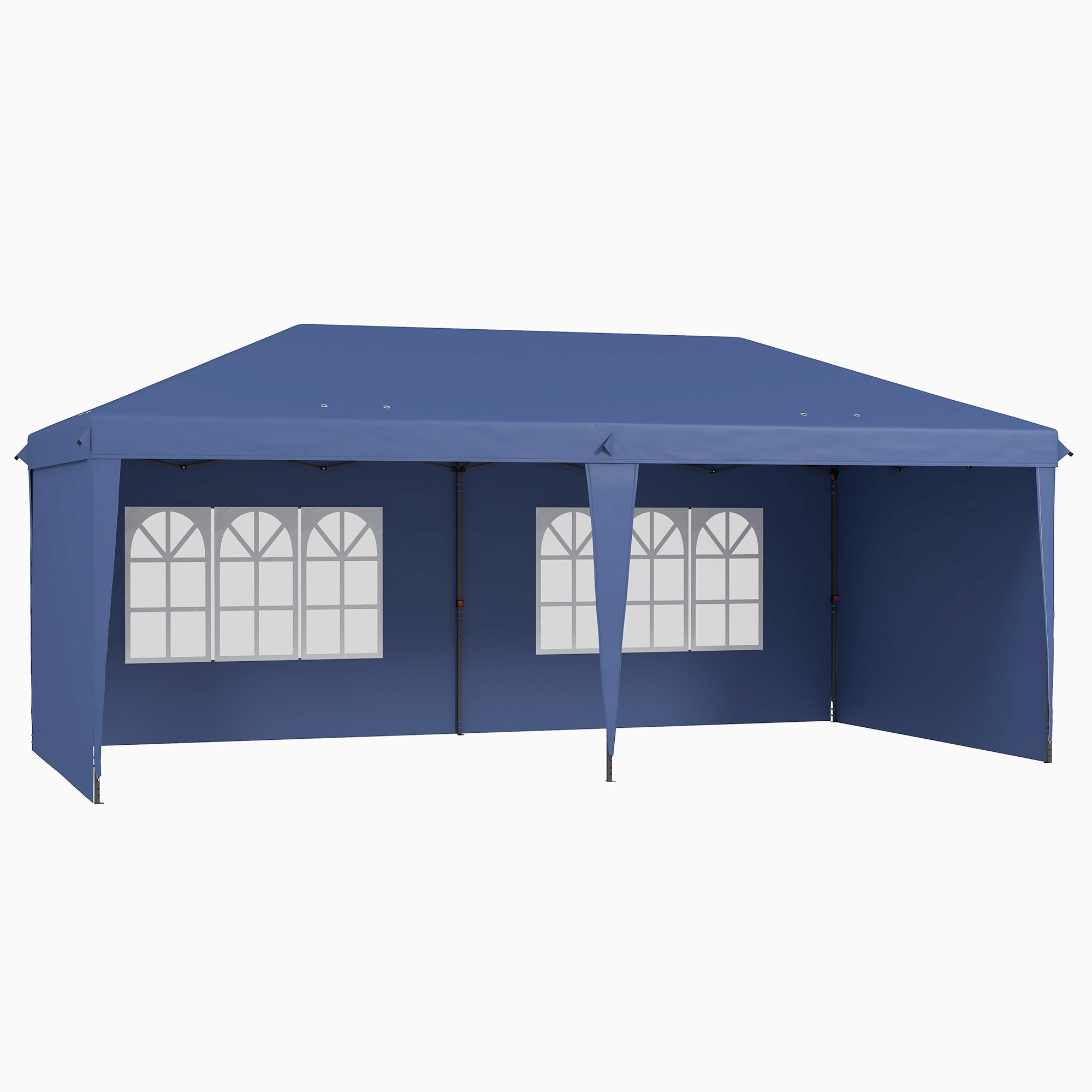 Outsunny 10' x 20' Outdoor Pop Up Canopy Tent Party Tent Instant Shelter W/ Carrying Bag, Blue