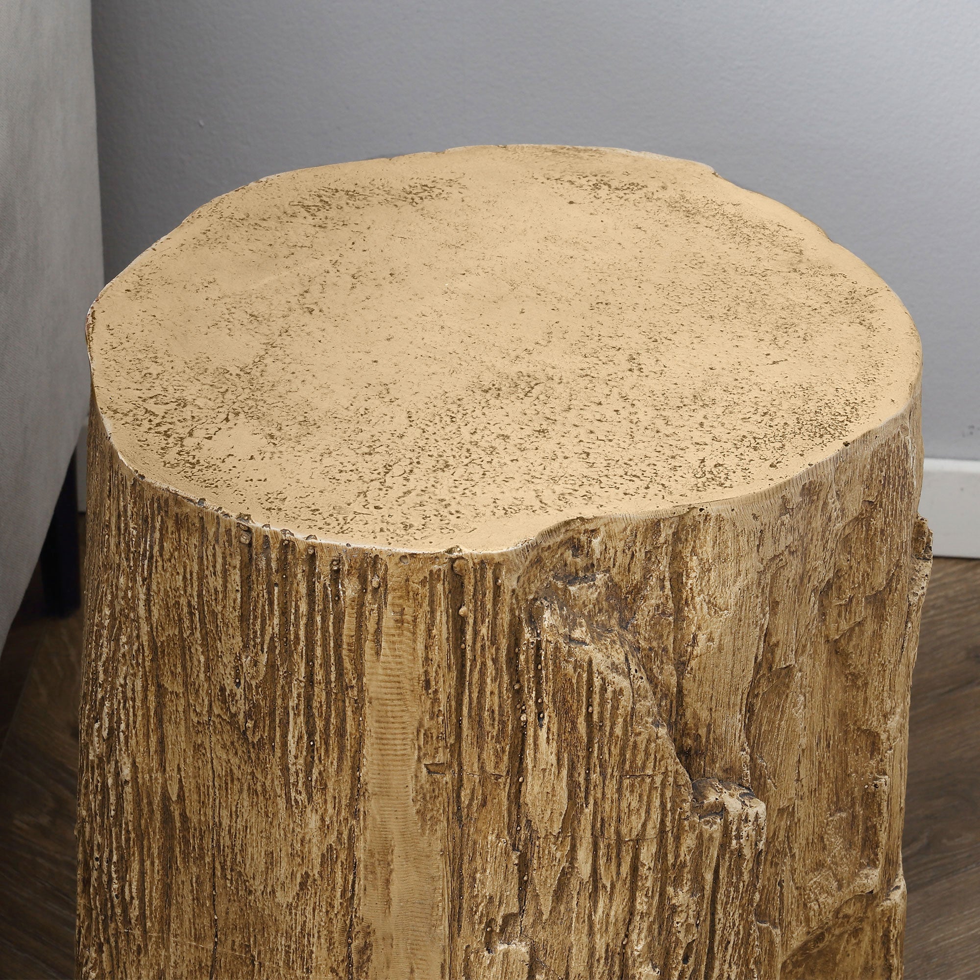 HOMCOM Concrete Finish Side Table, Lightweight Accent Table, 17