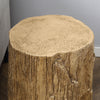 HOMCOM Concrete Finish Side Table, Lightweight Accent Table, 17" Patio Tree Stump End Table with 4 Adjustable Feet for Indoor, Outdoor, Natural Brown