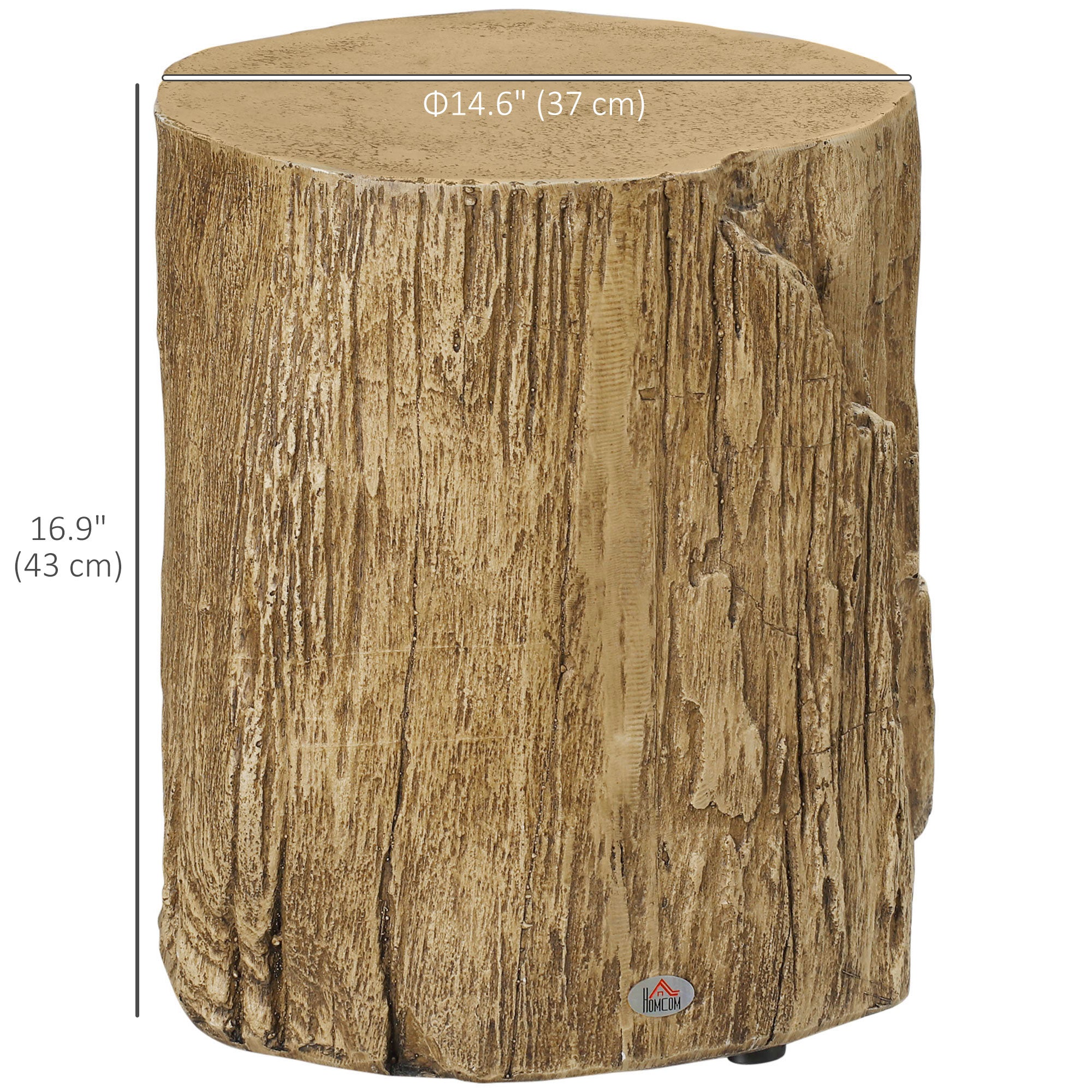 HOMCOM Concrete Finish Side Table, Lightweight Accent Table, 17